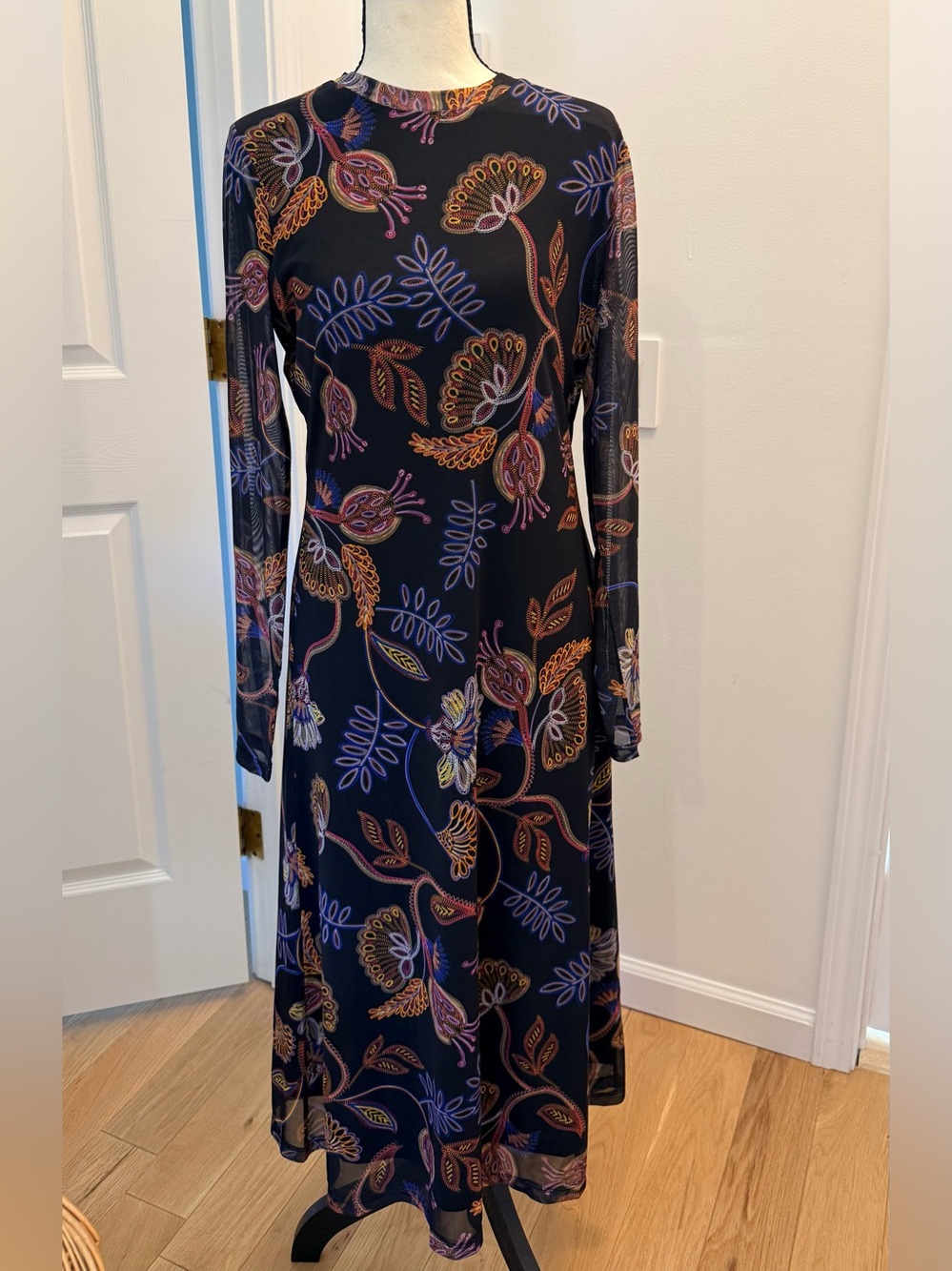Johnny Was Shelly Floral-Print Mesh Midi Dress - Picture 3 of 16